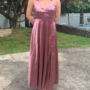 NWT Pink Satin Prom Dress